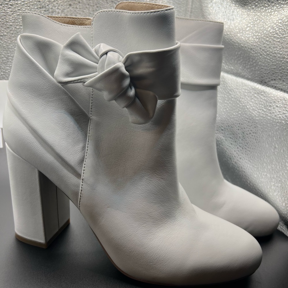 White ankle booties